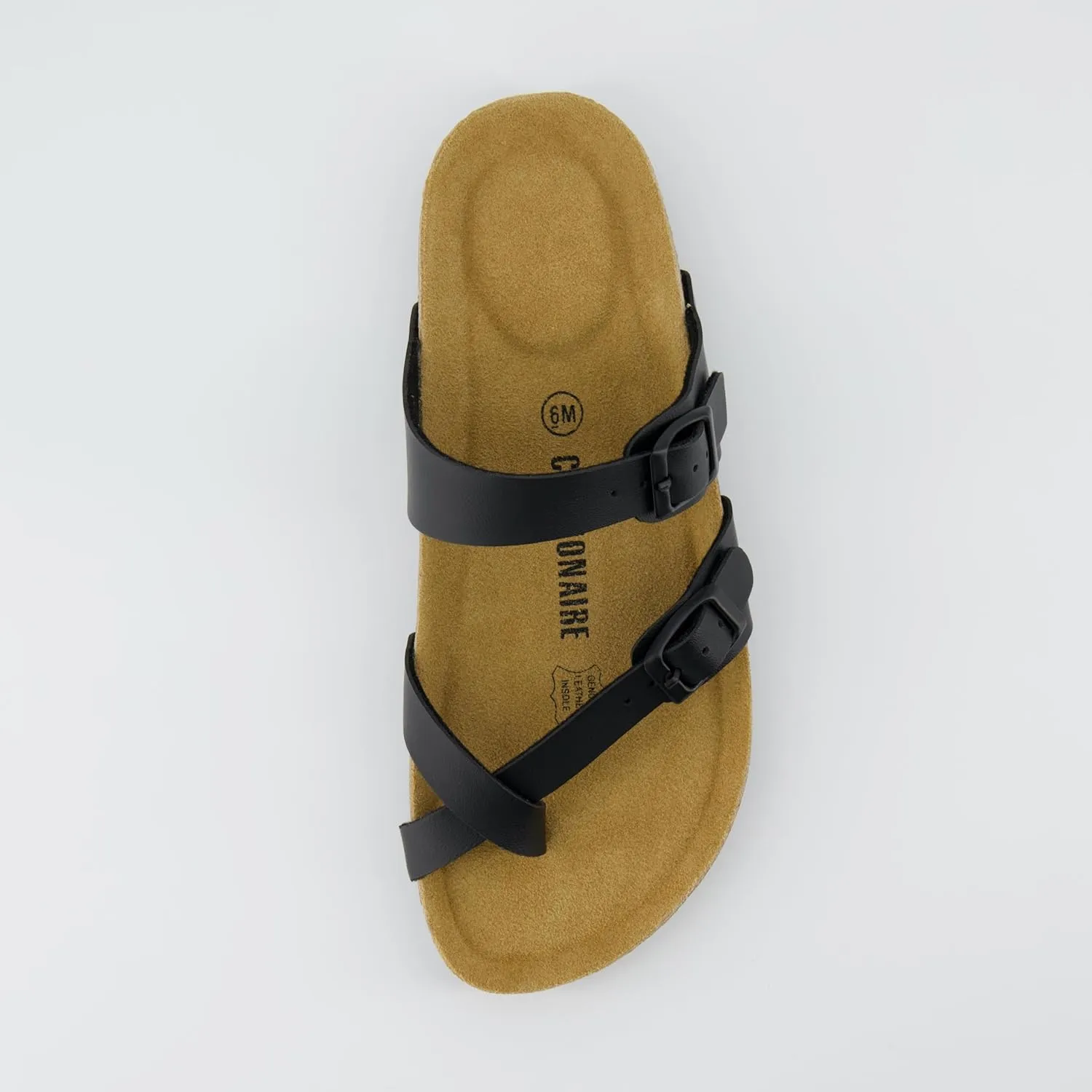 CUSHIONAIRE Women's Luna Cork Footbed Sandal With  Comfort