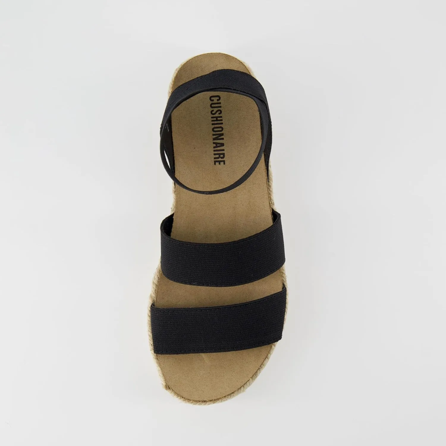 CUSHIONAIRE Women's Mandy Cork Espadrille Platform Sandal - Strappy Wedge with Arch Support,