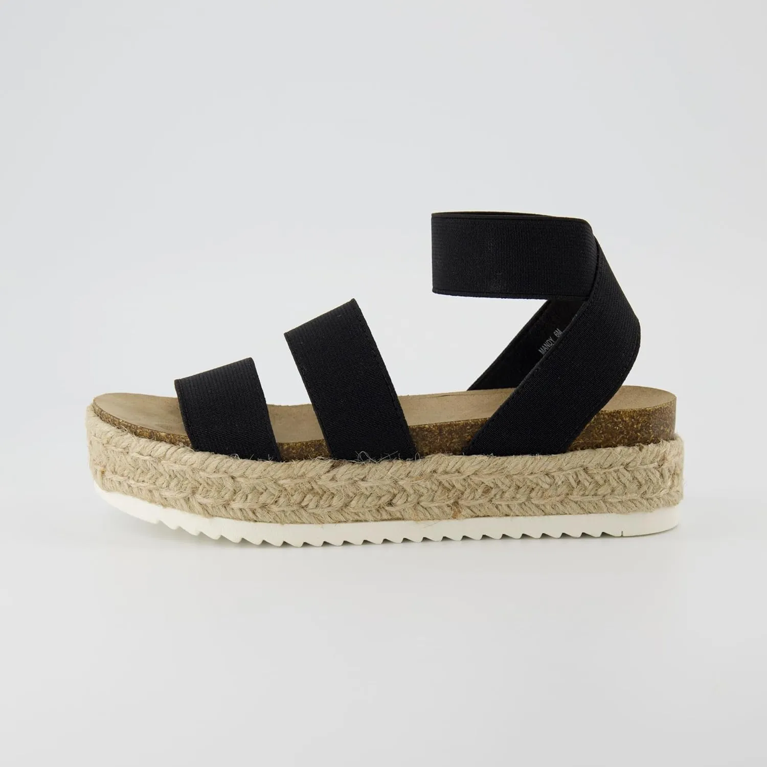CUSHIONAIRE Women's Mandy Cork Espadrille Platform Sandal - Strappy Wedge with Arch Support,