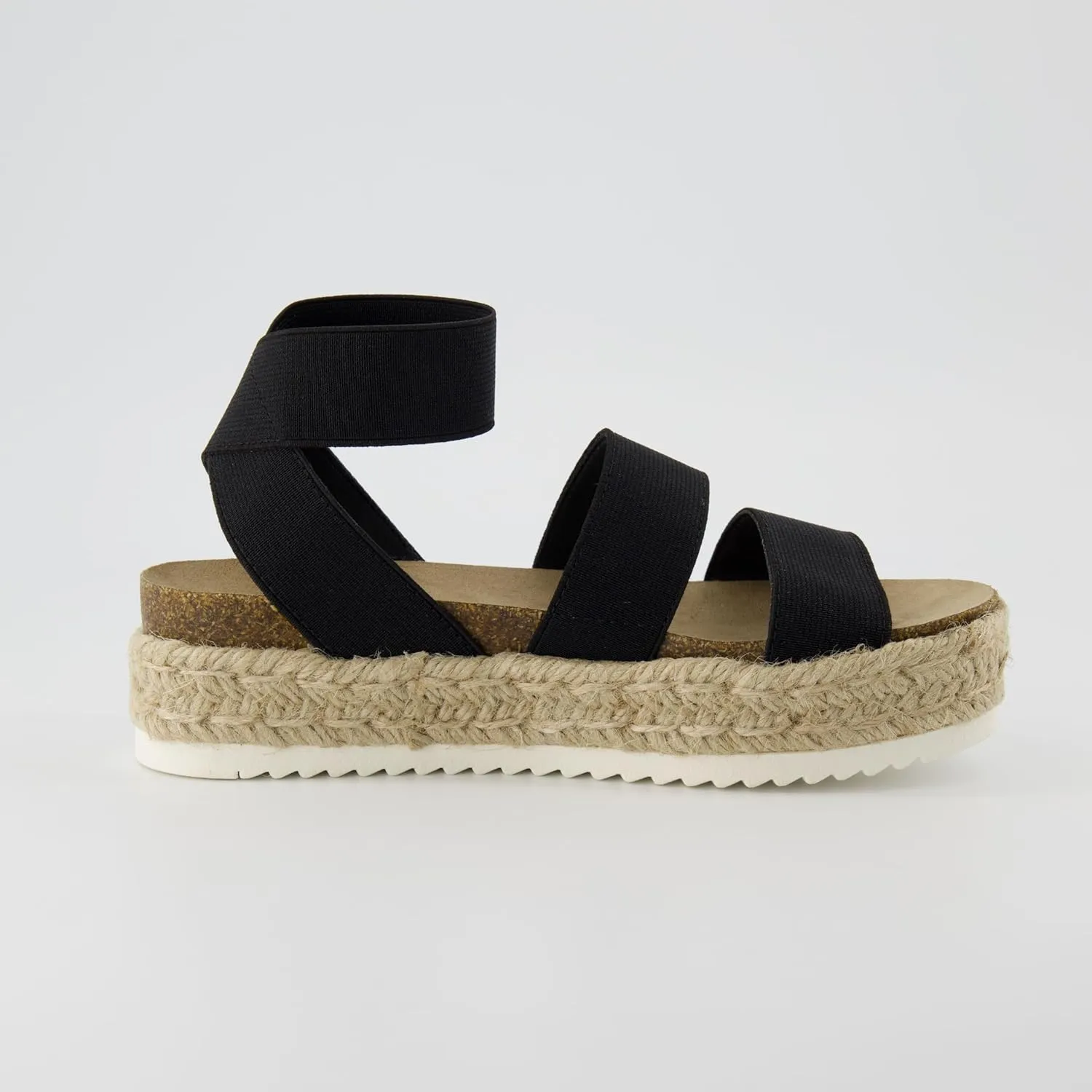 CUSHIONAIRE Women's Mandy Cork Espadrille Platform Sandal - Strappy Wedge with Arch Support,
