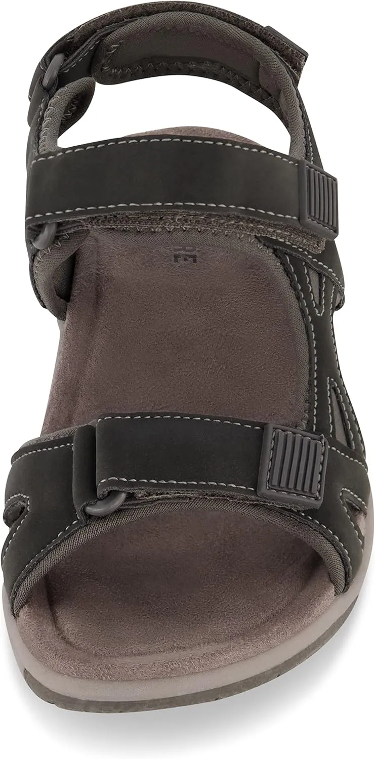CUSHIONAIRE Women's Pace comfort footbed outdoor sandal with adjustable straps and  Memory Foam, Wide Widths Available