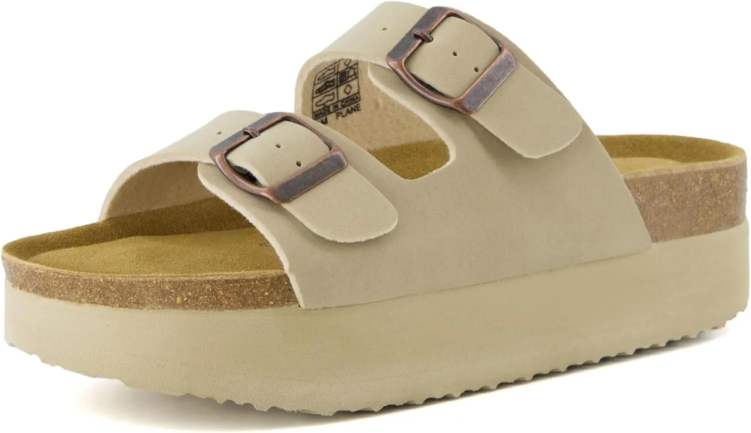 CUSHIONAIRE Women's Plane Platform Footbed Sandal With  Comfort, Wide Widths Available