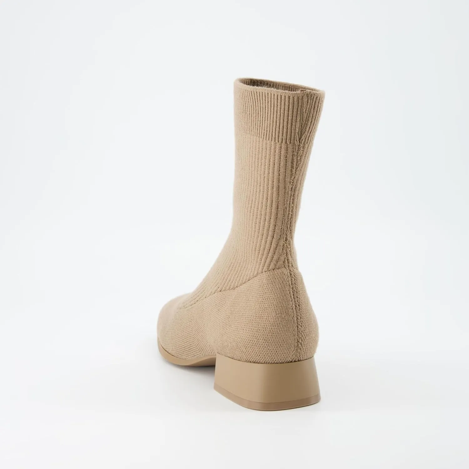 CUSHIONAIRE Women's Russel Knit Ankle Boot with Block Heel  Memory Foam, Wide Widths Available