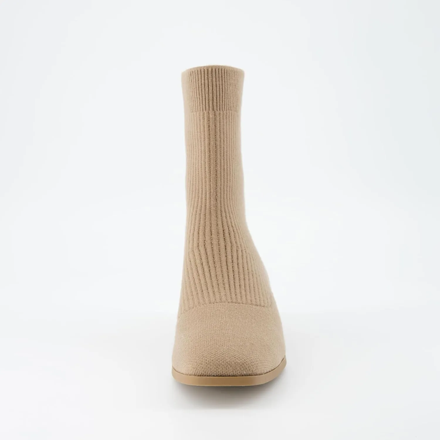 CUSHIONAIRE Women's Russel Knit Ankle Boot with Block Heel  Memory Foam, Wide Widths Available