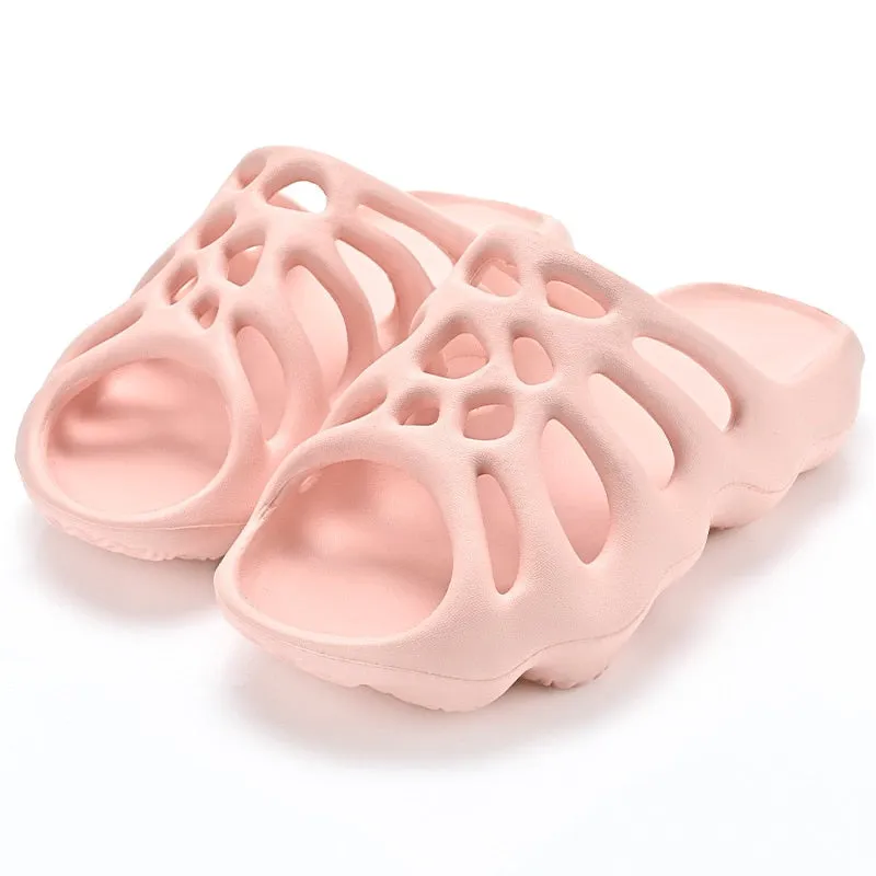 Cut-out Platform Slippers Women Men Fashion Beach Slides Soft EVA Lovers Indoor Batrhoom Slipper Ladies Home Floor Shoes