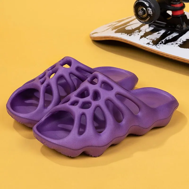 Cut-out Platform Slippers Women Men Fashion Beach Slides Soft EVA Lovers Indoor Batrhoom Slipper Ladies Home Floor Shoes