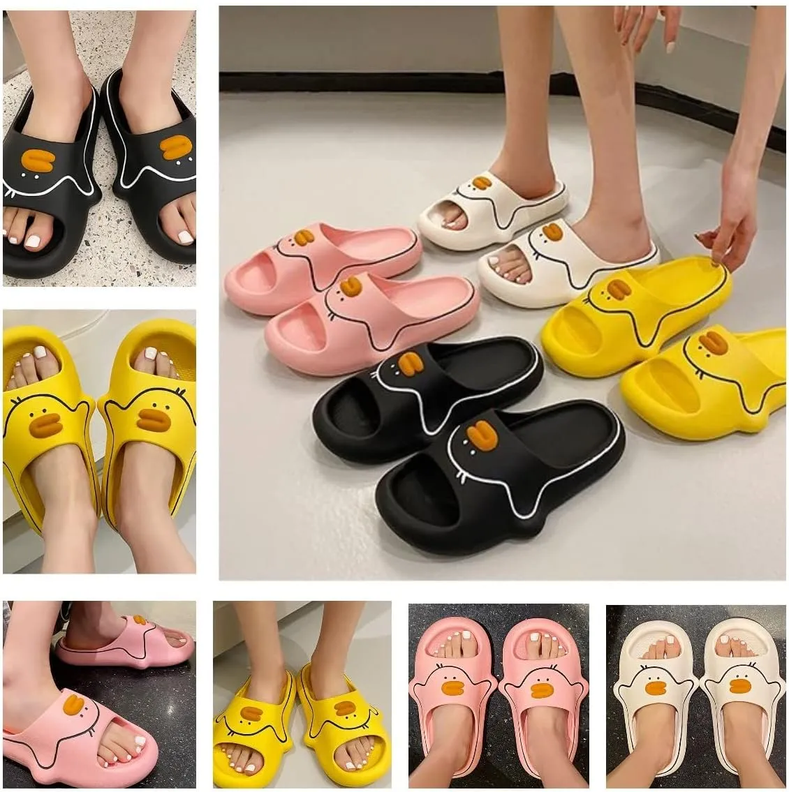 Cute Duck Pillow Slipper Cloud Slides Non-Slip Summer Slipper
