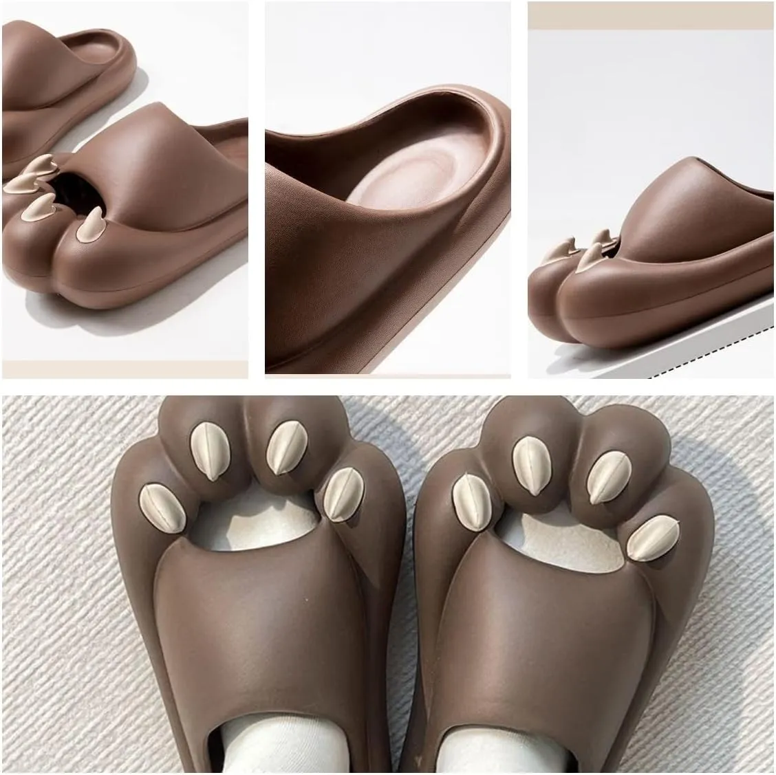 Cute Novelty Bear Claw Pillow Slipper Cloud Slides Non-Slip Summer Slipper