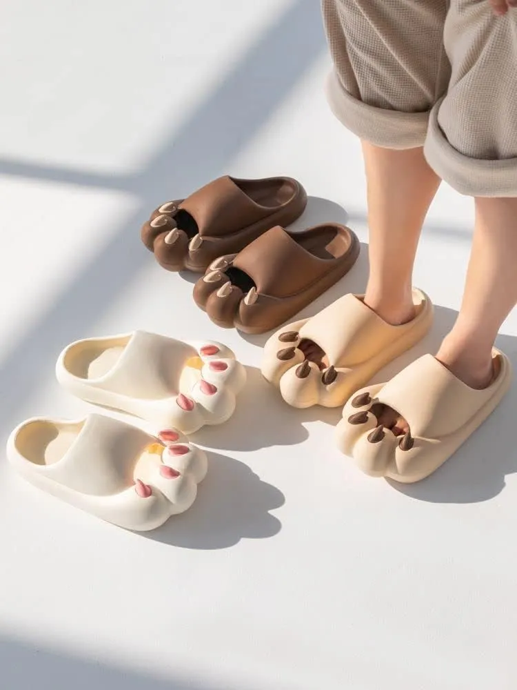 Cute Novelty Bear Claw Pillow Slipper Cloud Slides Non-Slip Summer Slipper
