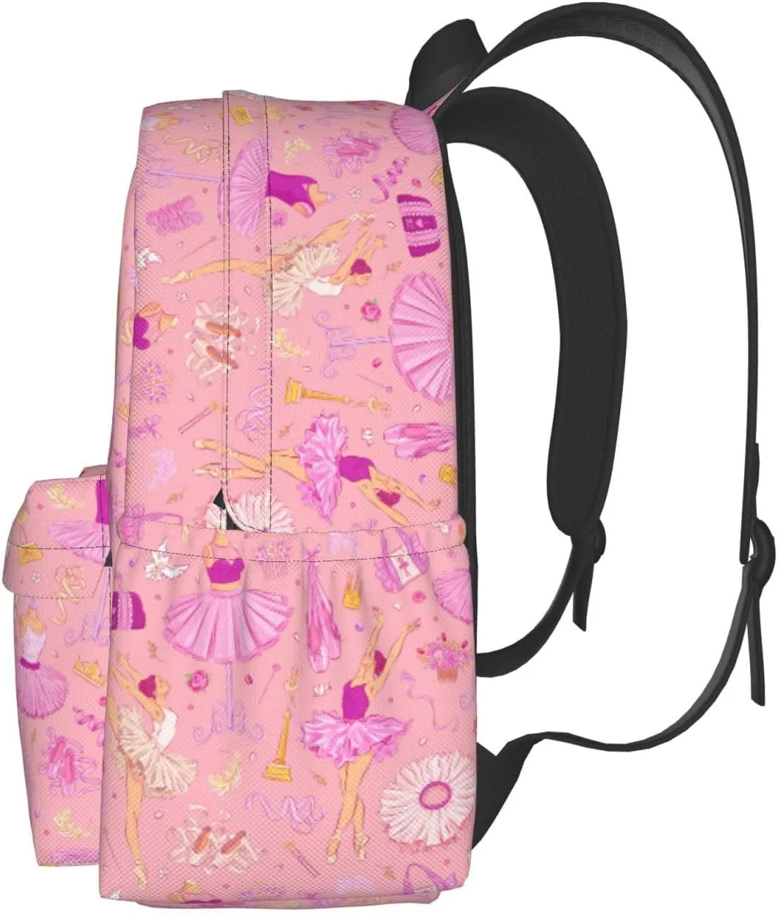 Dance Pink Ballerina Backpack School Bag Lightweight Bookbag Casual Daypack for Girls Boys Kids Women Men Travel Laptop 16 Inch