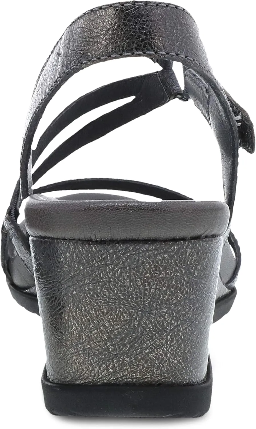Dansko Addyson Wedge Sandal for Women – Cushioned, Contoured Footbed for All-Day Comfort and Support – Adjustable Hook & Loop Strap with Buckle Detail – Lightweight Rubber Outsole