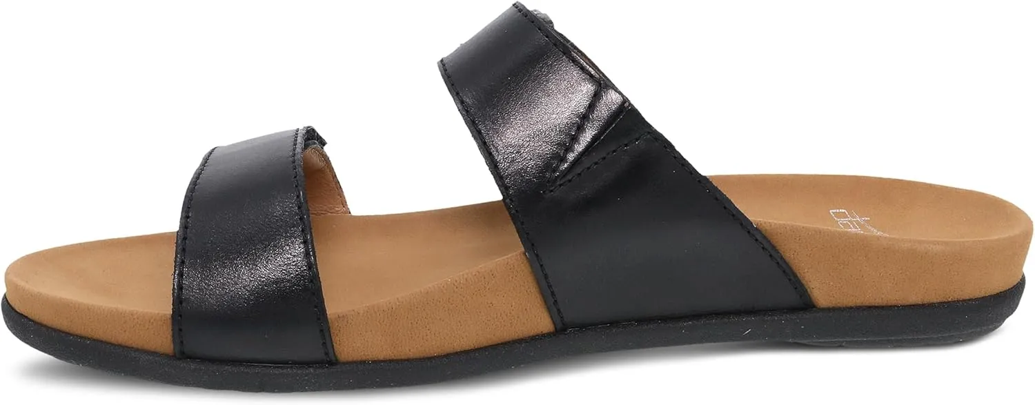 Dansko Justine Adjustable Sandal for Women - Leather Linings and Uppers for All-Day Comfort - Dual-Density EVA Footbed and Lightweight Rubber Outsole for Long-Lasting Wear