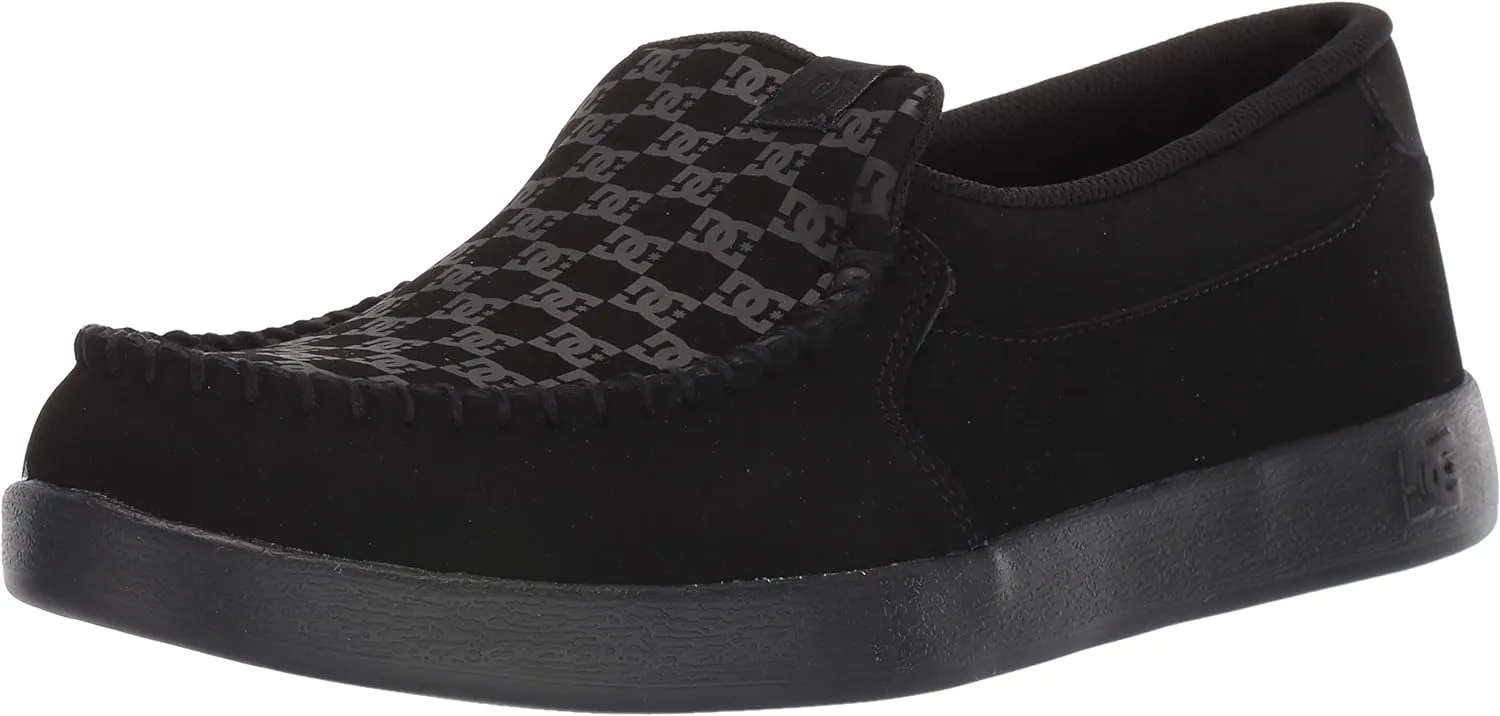 DC Men's Villain 2 Casual Slip On Skate Shoe Slipper, Black, 13