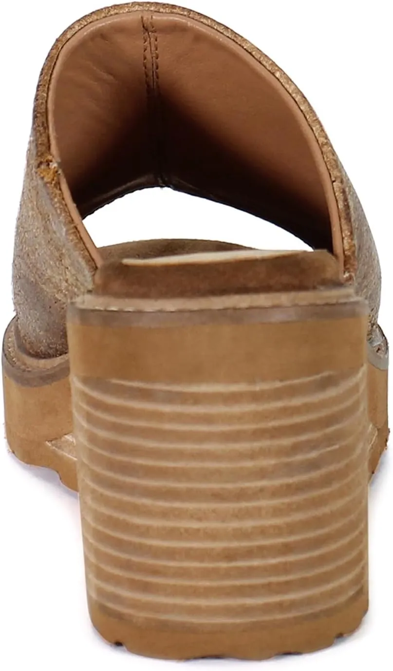 Diba True Womens Cloud Fall Slip On Casual Sandals Casual High Heel 3" & Up - Brown