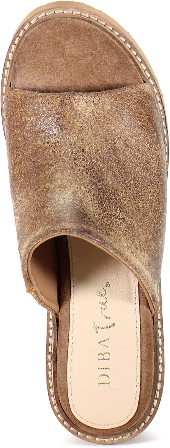 Diba True Womens Cloud Fall Slip On Casual Sandals Casual High Heel 3" & Up - Brown