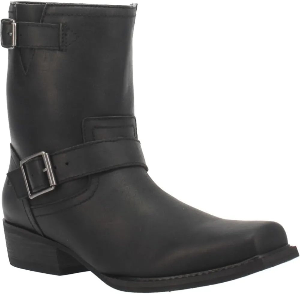 Dingo Mens Hackett Motorcycle Casual Boots Ankle - Black