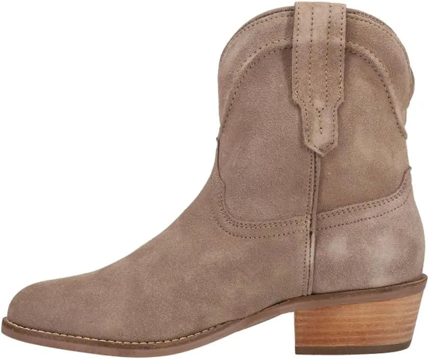 Dingo Womens Tumbleweed Roper Round Toe Casual Boots Ankle Low Heel 1-2" - Black