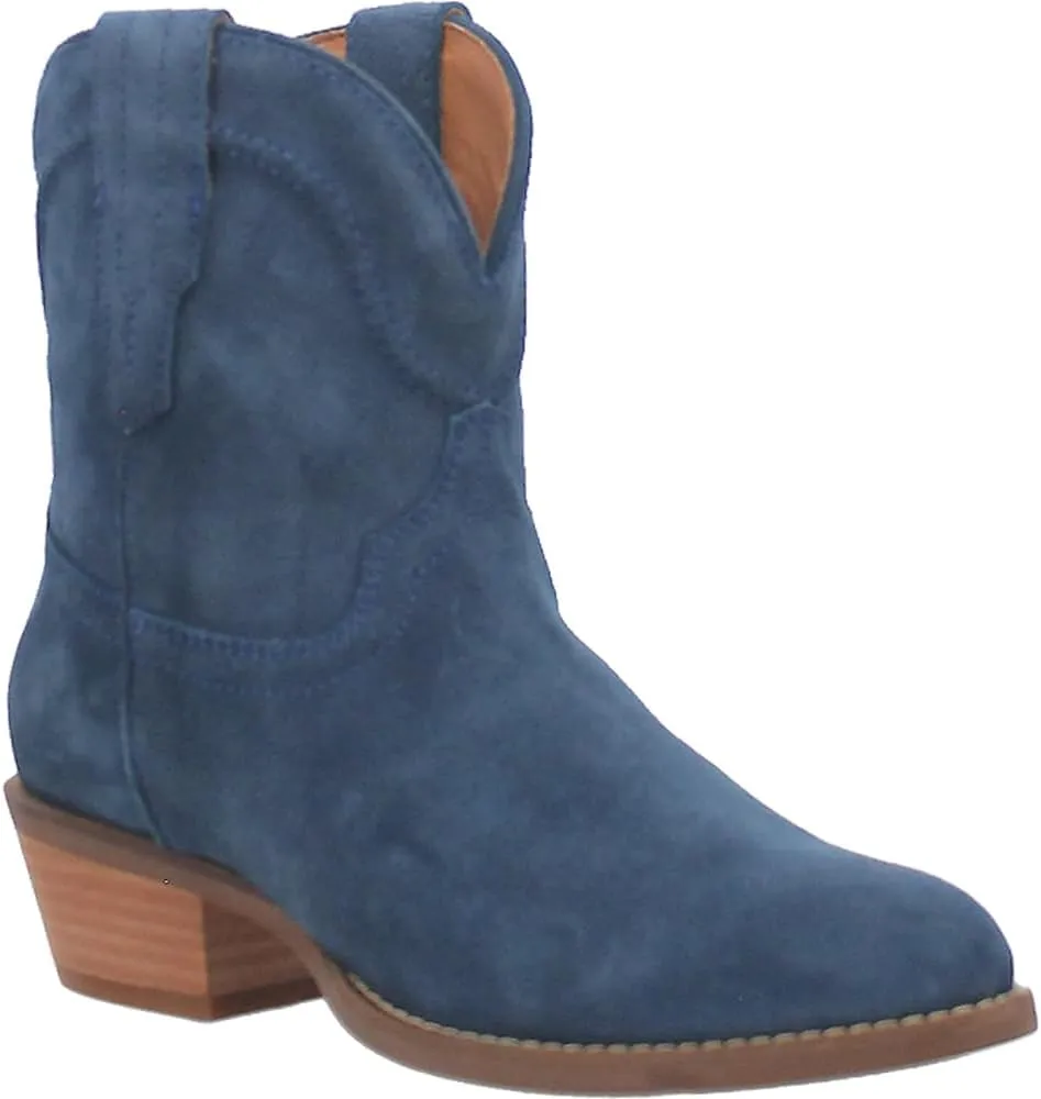 Dingo Womens Tumbleweed Roper Round Toe Casual Boots Ankle Low Heel 1-2" - Black