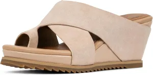 Donald Pliner Women's SISU Wedge Sandal, Sand-Calf Suede, 8.5