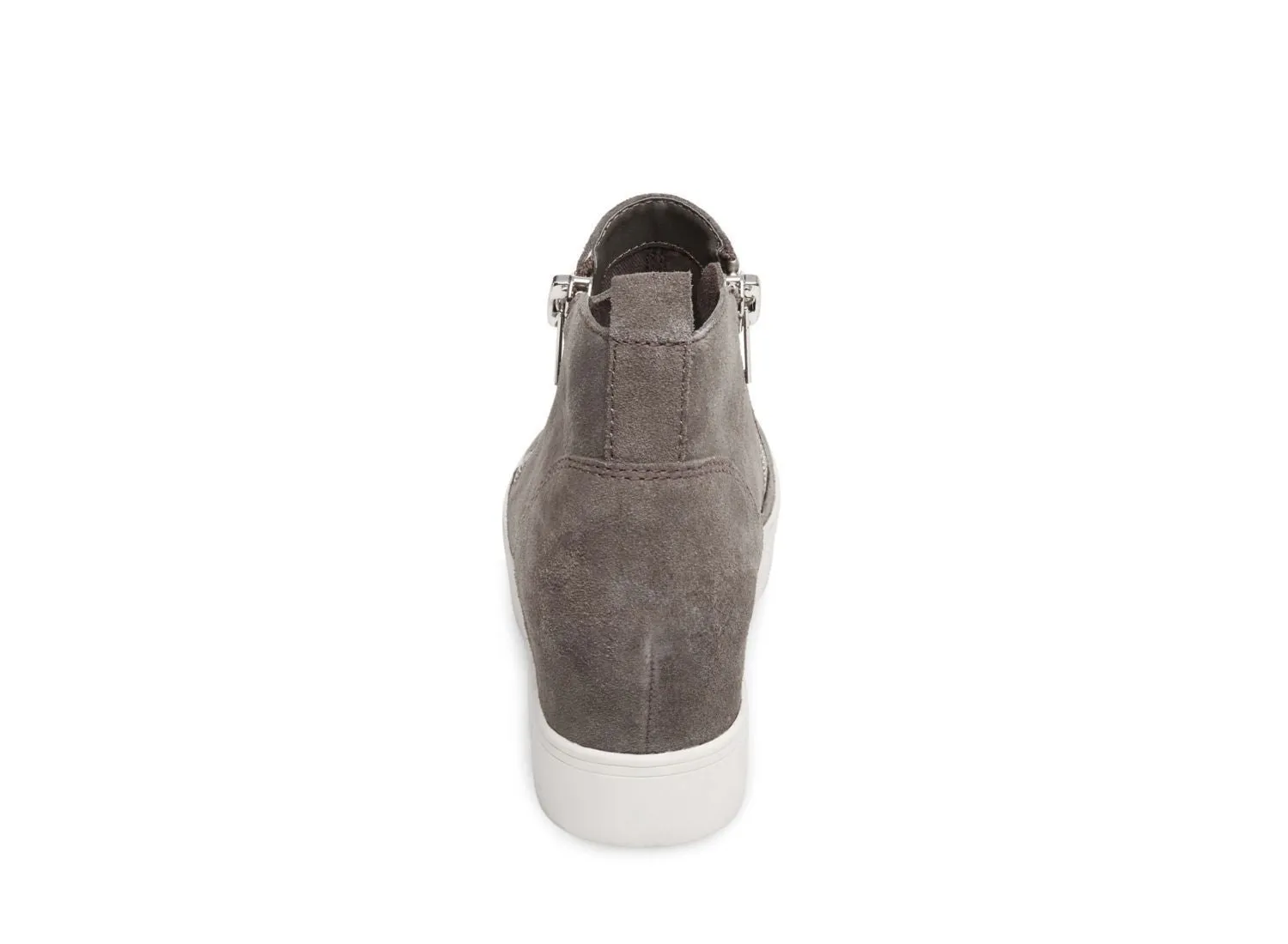 Double Wedge Steve Spring deal Wedgie Sneakers Grey Madden Suede Zipper Fashion Side Soft Guaranteed protection