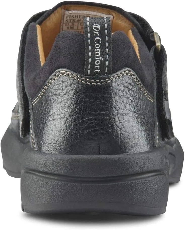 Dr. Comfort Fisherman Men's Therapeutic Diabetic Extra Depth Sandal: Black 11.0 Medium (B/D)