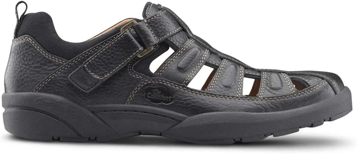 Dr. Comfort Fisherman Men's Therapeutic Diabetic Extra Depth Sandal: Black 11.0 Medium (B/D)