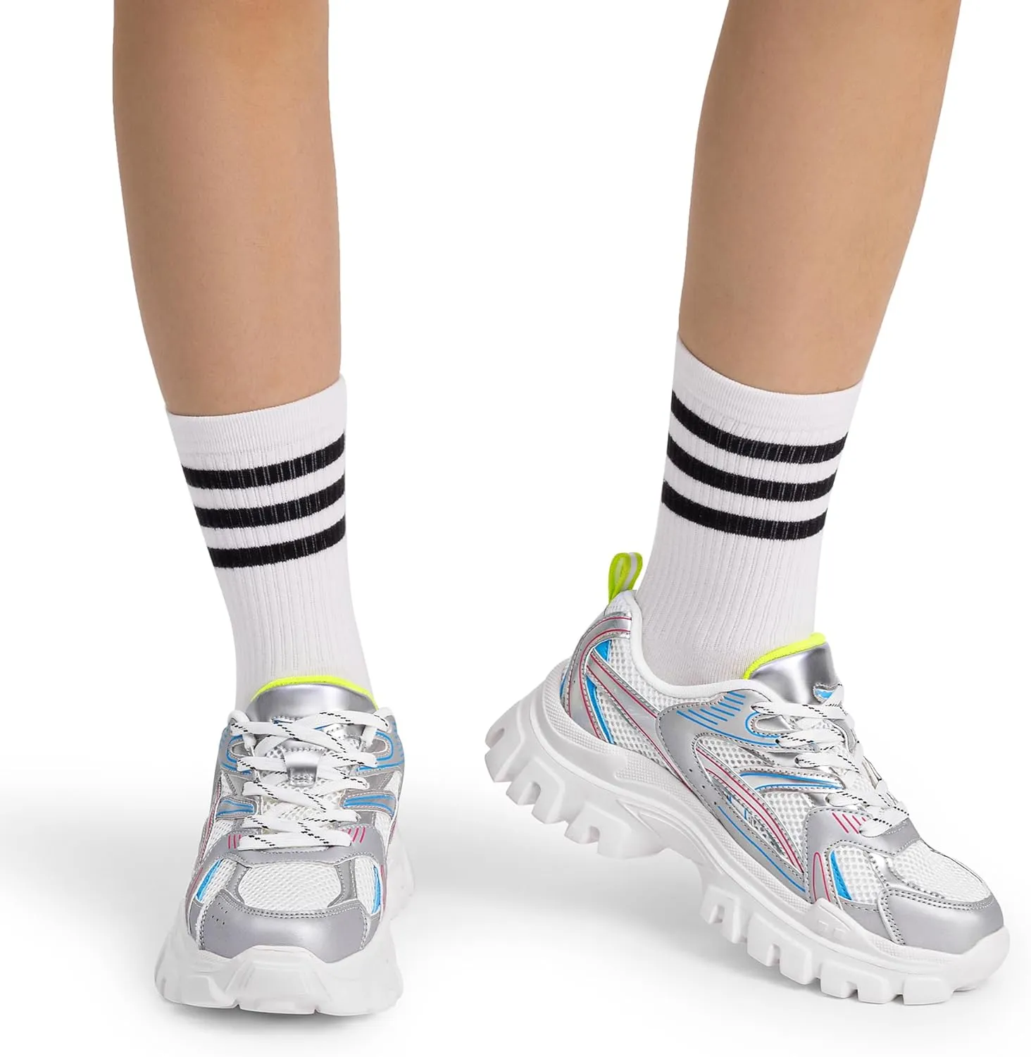 DREAM PAIRS Women's Platform Chunky Fashion Sneakers Y2K Maeve Lace-Up Comfortable Sneakers Casual Walking Shoes