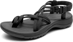 DREAM PAIRS Women's Walking Sandals With Arch Support Elastic Strap Summer Sport Athletic Casual Hiking Outdoor Sandal