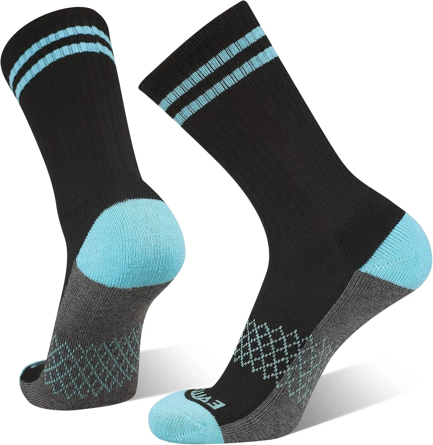 eallco Womens Crew Socks Athletic Calf Work Socks Running Long Cushioned Sole Socks 6 Pairs
