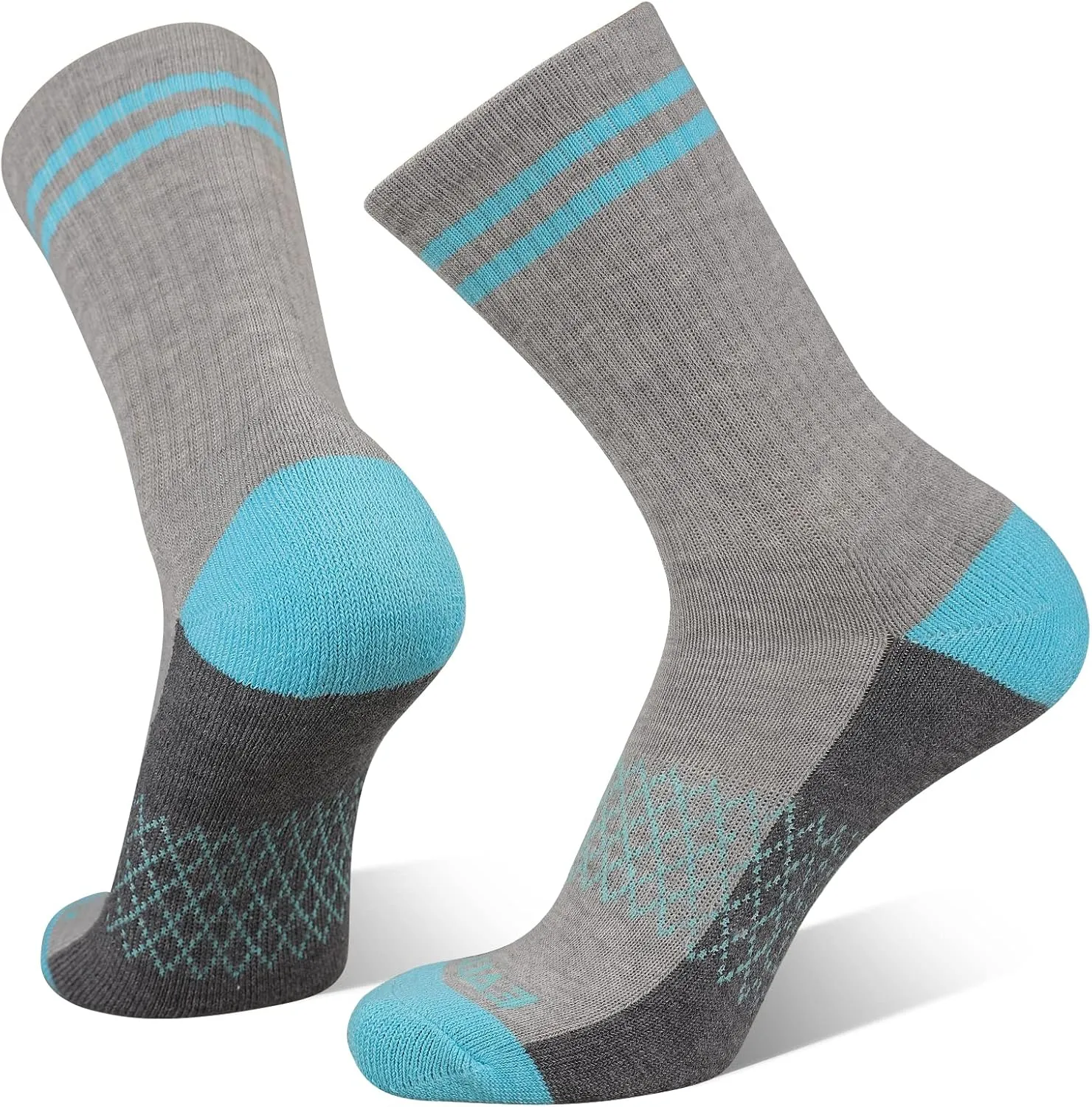 eallco Womens Crew Socks Athletic Calf Work Socks Running Long Cushioned Sole Socks 6 Pairs