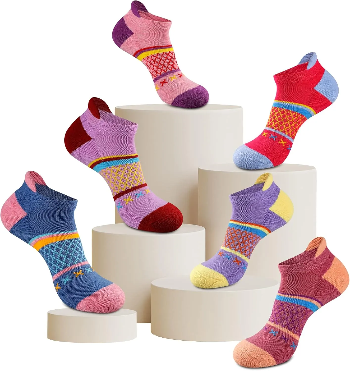 Eallco Womens Socks Ankle Athletic Socks Short Running Socks With Cushioned Sole 6 Pairs