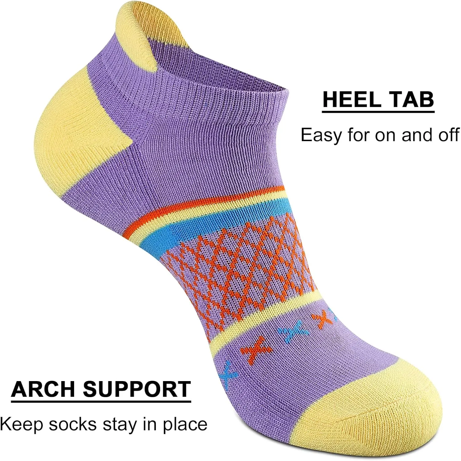 Eallco Womens Socks Ankle Athletic Socks Short Running Socks With Cushioned Sole 6 Pairs