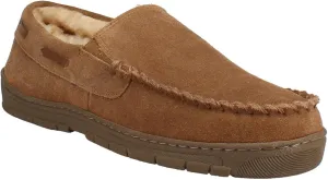 Eddie Bauer Men's Suede Slippers & Memory Foam Indoor & Outdoor House Slippers for Men & Warm & Cozy Slip-On Winter Shoes - Tan Medium