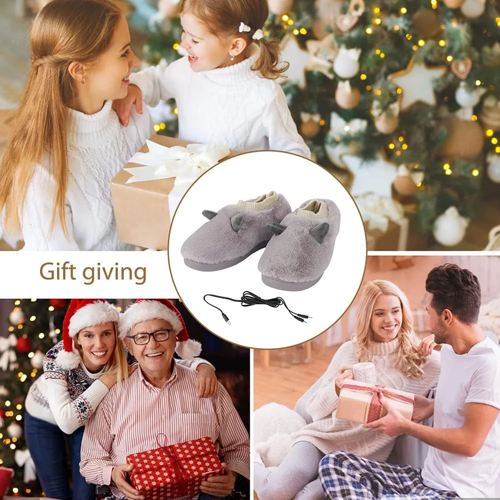 Electric Heated Foot Warmer, Heated Slippers Rechargeable, Heated Slippers Women With 3 Temperature Setting, Heated Foot Warmer Boots USB Rechargeable For Winter Cold Weather,Green-S (Purple S)