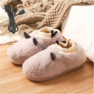 Electric Heated Foot Warmer, Heated Slippers Rechargeable, Heated Slippers Women With 3 Temperature Setting, Heated Foot Warmer Boots USB Rechargeable For Winter Cold Weather,Green-S (Purple S)