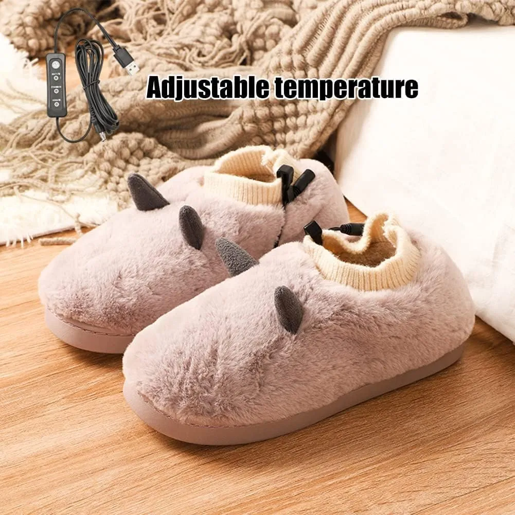 Electric Heated Foot Warmer, Heated Slippers Rechargeable, Heated Slippers Women With 3 Temperature Setting, Heated Foot Warmer Boots USB Rechargeable For Winter Cold Weather,Green-S (Purple S)