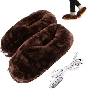 Electric Heated Slipper Far Infrared Foot Warmers Rechargeable Li-Ion Battery High Temperature