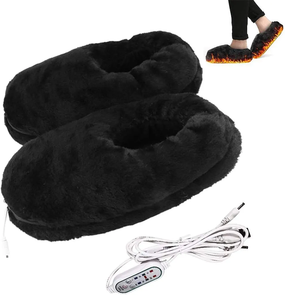 Electric Heated Slipper Far Infrared Foot Warmers Rechargeable Li-Ion Battery High Temperature