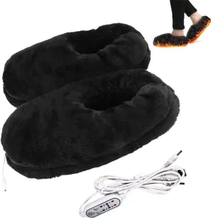 Electric Heated Slipper Far Infrared Foot Warmers Rechargeable Li-Ion Battery High Temperature