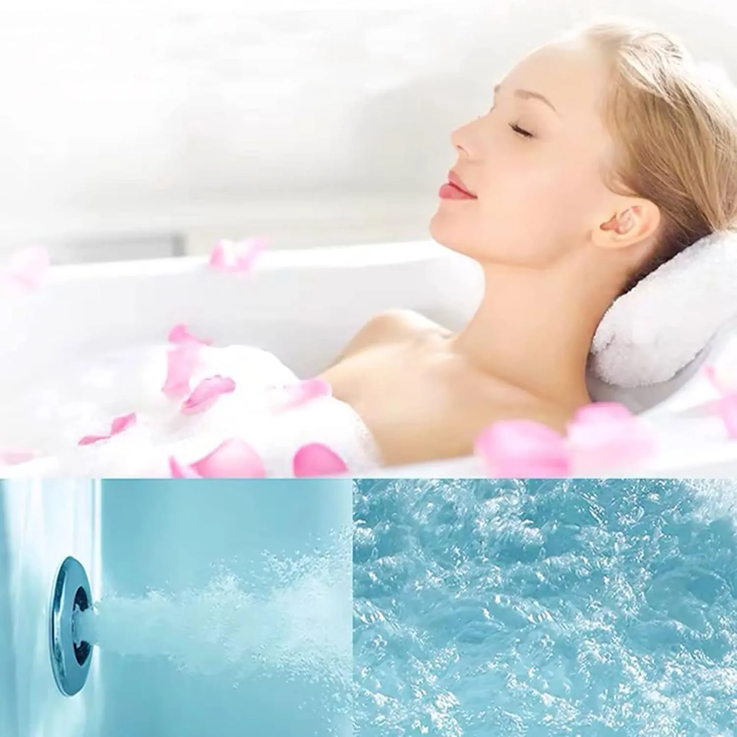 Empava 59" x 29" Freestanding Whirlpool Tub, Acrylic 560W Jetted Bathtub with 7 Hydromassage Nozzles,Lumbar and Neck Support,ETL Certified