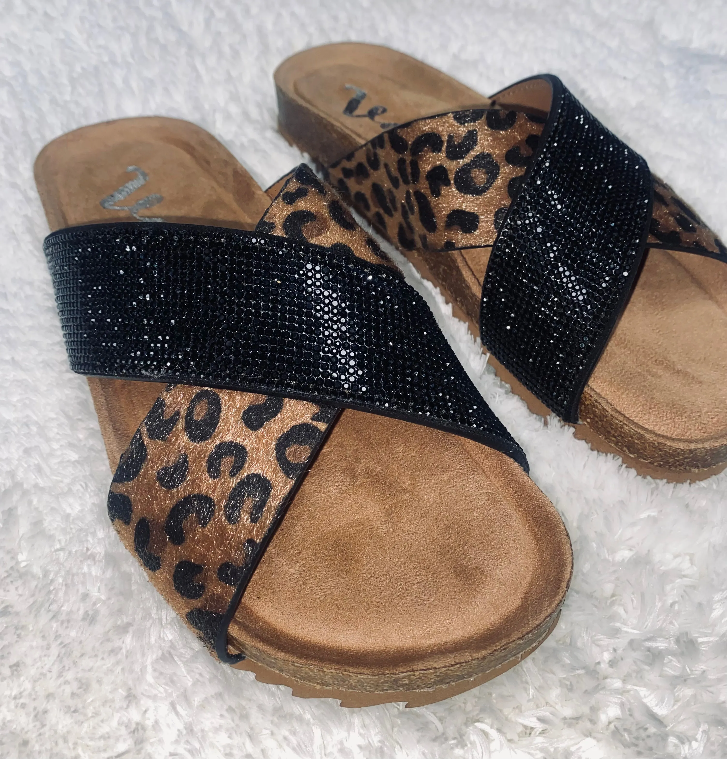 ESME Sandal for Women - Summer Footwear with Leopard Print Design and Black Accent Beads