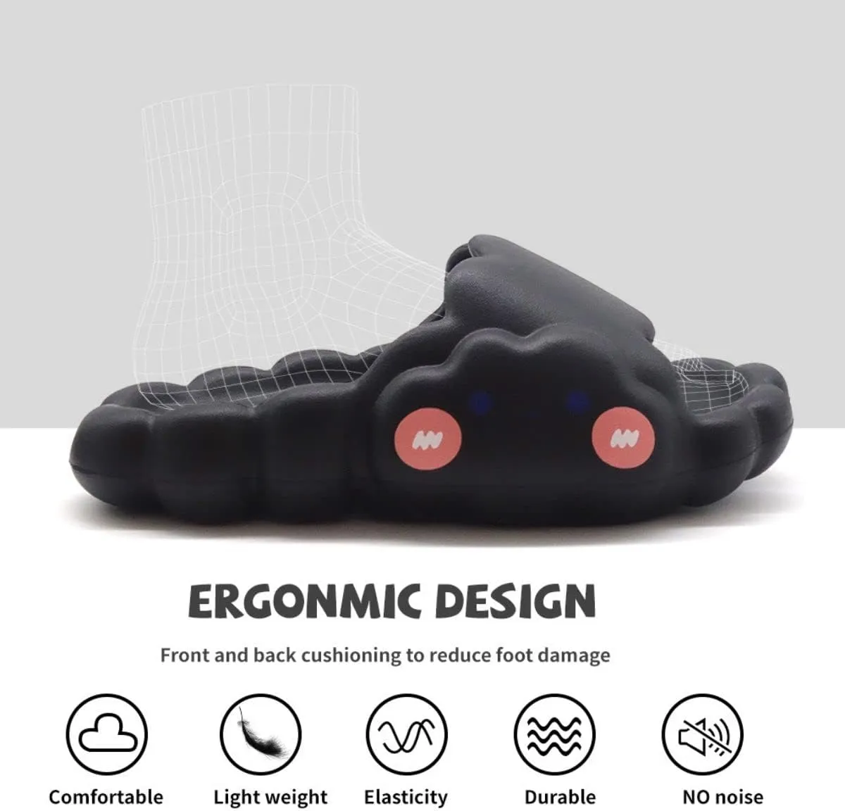 EVA Cloud Sandals and Slippers for Women and Men Indoor & Outdoor Thick Platform Summer Beach Non-Slip Quick Drying Shower Slides Bathroom Massage Friendly Casual Slippers