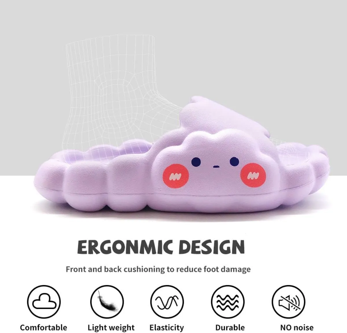 EVA Cloud Sandals and Slippers for Women and Men Indoor & Outdoor Thick Platform Summer Beach Non-Slip Quick Drying Shower Slides Bathroom Massage Friendly Casual Slippers