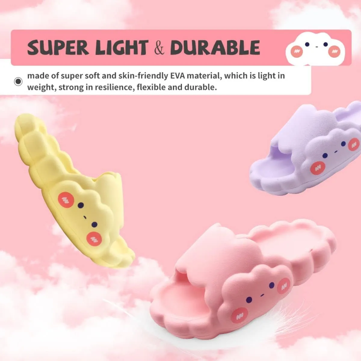 EVA Cloud Sandals and Slippers for Women and Men Indoor & Outdoor Thick Platform Summer Beach Non-Slip Quick Drying Shower Slides Bathroom Massage Friendly Casual Slippers