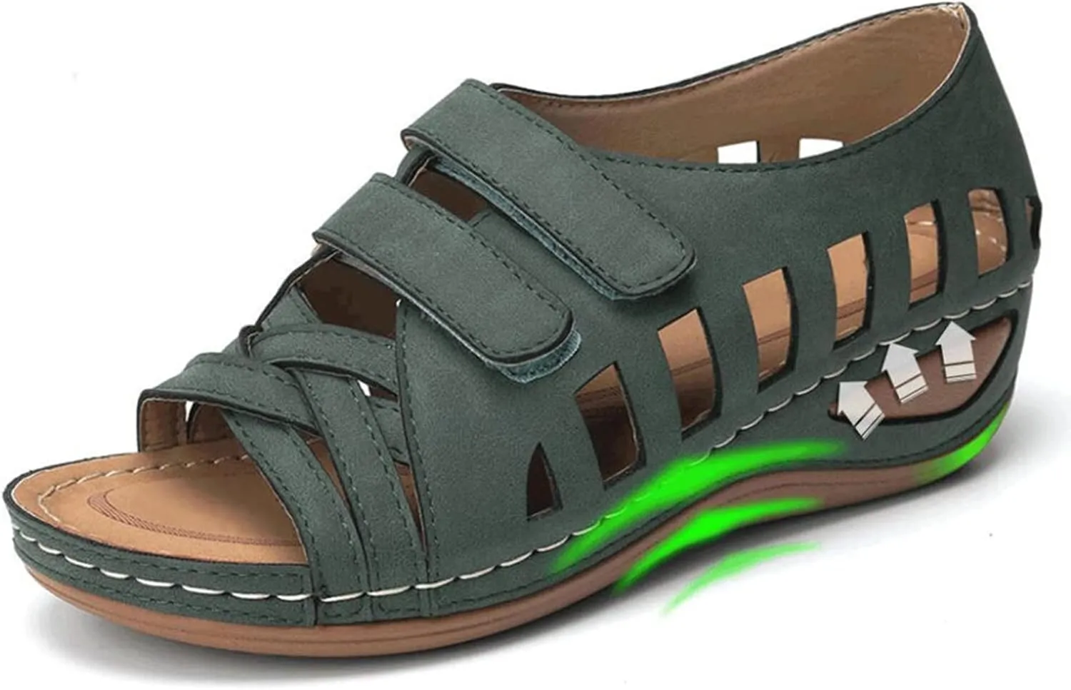 Extra Wide Diabetic Easy Slip On Shoes for Elderly Women Woman Beach Sandals Summer Dressy Platform Wedges for Women Evening Women's Brown Sandals Silver Sandals Women Flat Two Strap Sandals Women