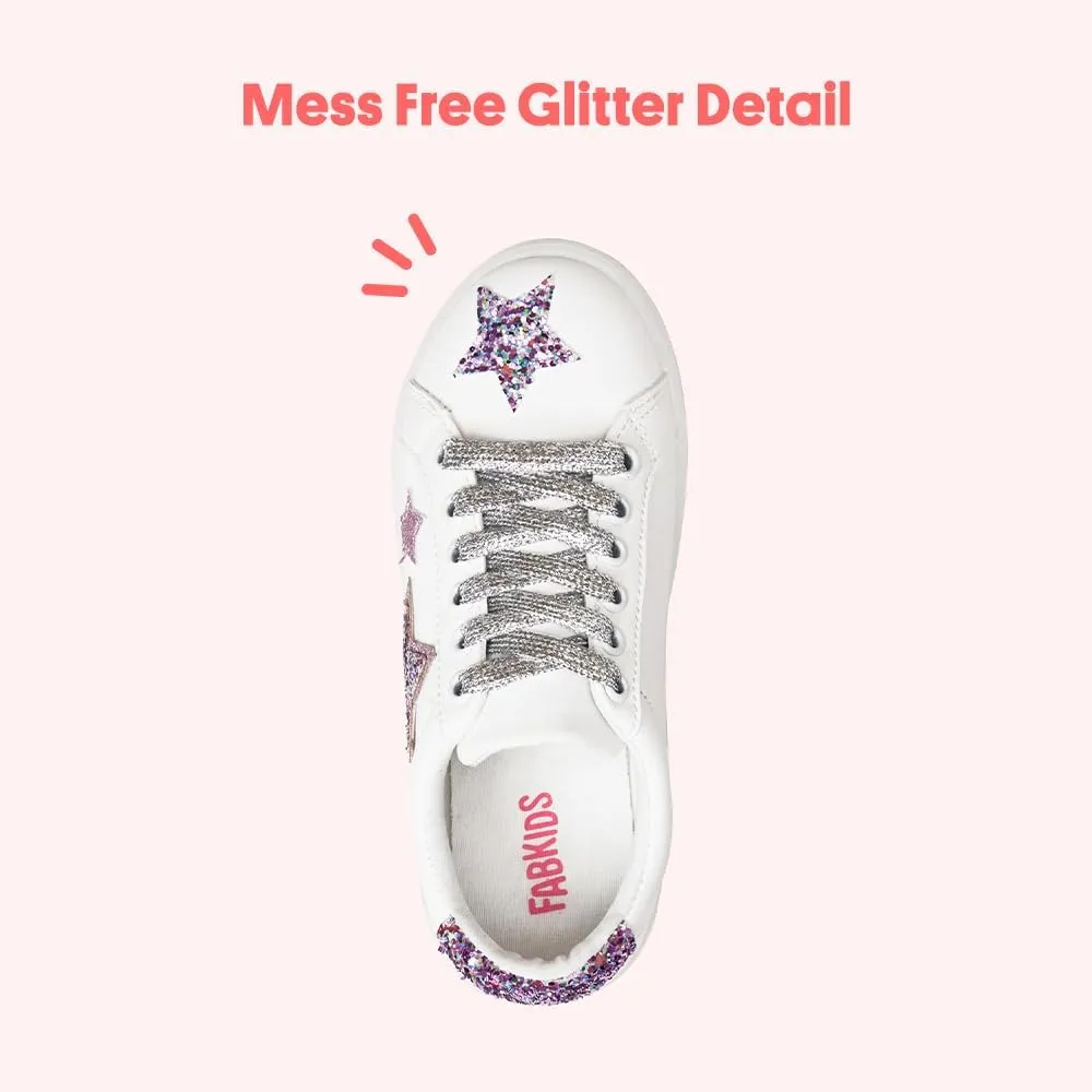 FabKids Kids Sneakers Boys Girls White Shoes Low Top Lace Up Footwear for Toddler Little Kid Big Kid