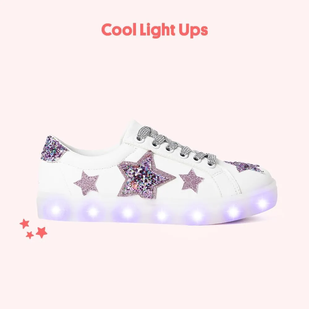 FabKids Kids Sneakers Boys Girls White Shoes Low Top Lace Up Footwear for Toddler Little Kid Big Kid