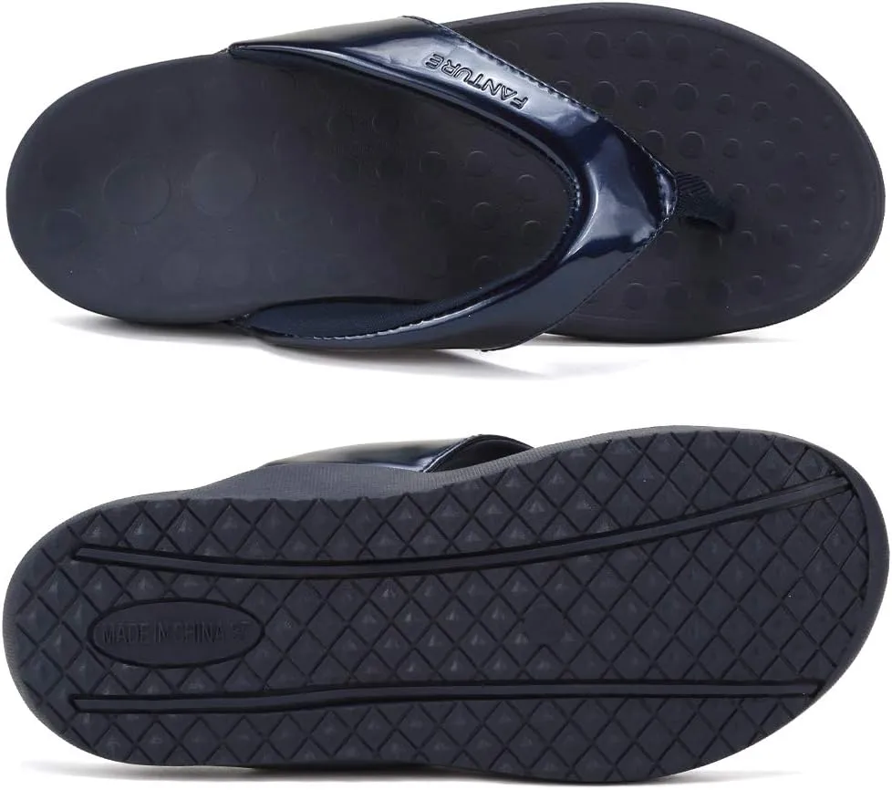 FANTURE Women Orthotic Arch Support Sandal for Comfortable Walk Thong Style Casual Flip Flops