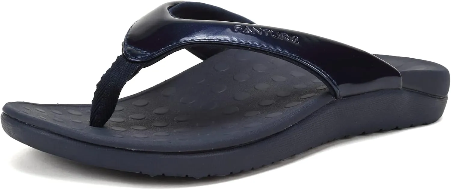 FANTURE Women Orthotic Arch Support Sandal for Comfortable Walk Thong Style Casual Flip Flops