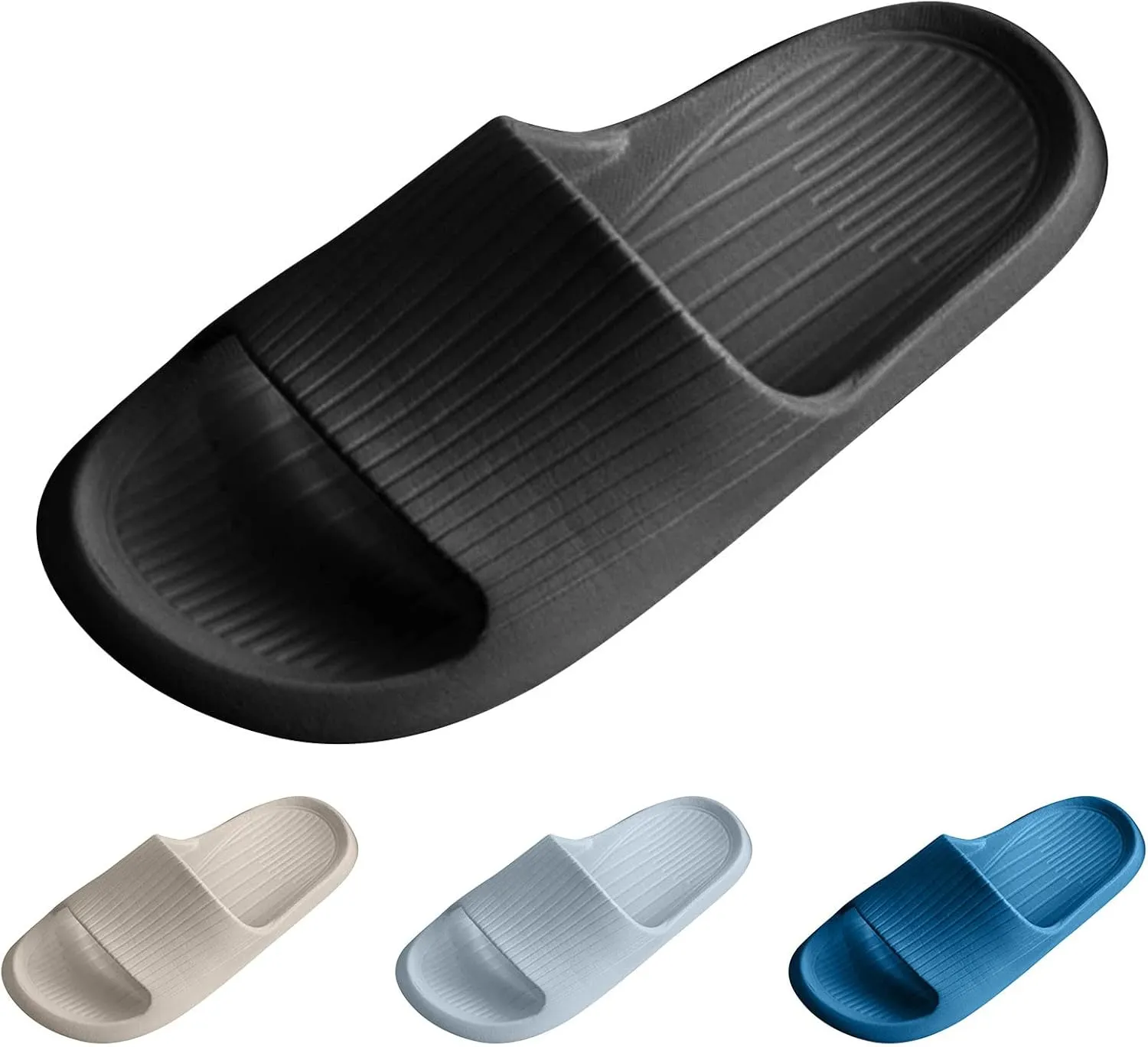 Fashion All Seasons Men Slippers Flat Bottom Lightweight Home Bathroom Non Slip Open Toe Comfortable Simple Men Slipper